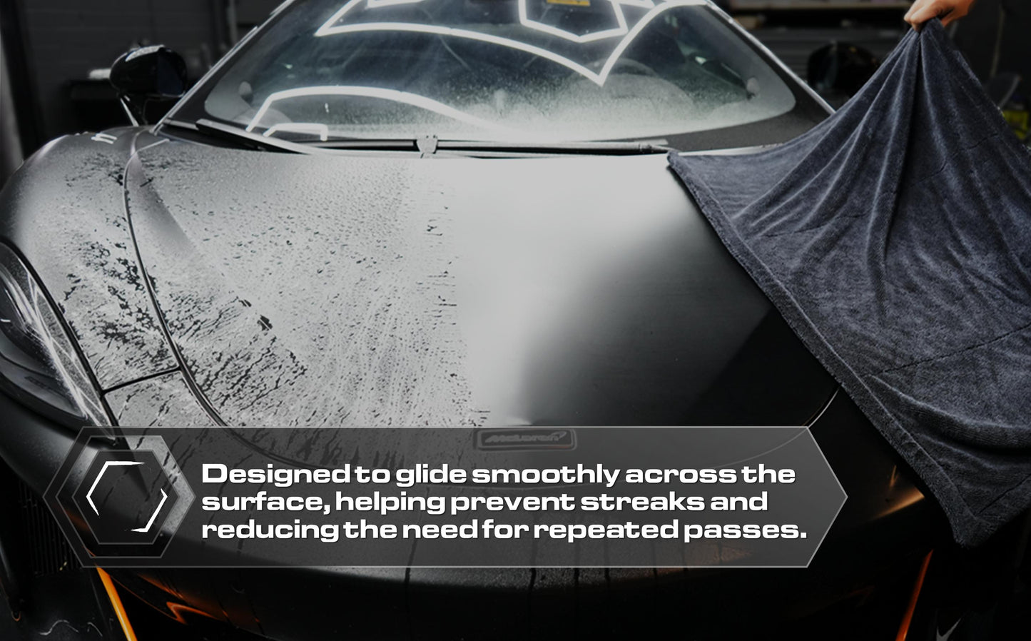 Blackline 1300 GSM Twisted Loop Microfiber Drying Towel, 24x36 Ultra Absorbent Car Drying Cloth for Auto Detailing