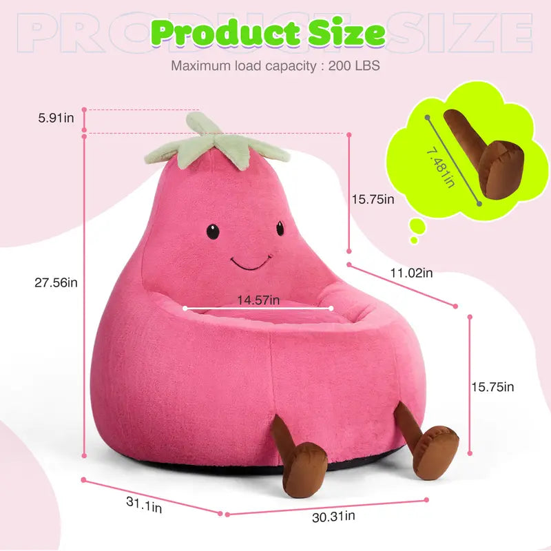 Memory Foam Bean Bag Chair for Kids, Soft Toddler Sofa with High Rebound Foam for Reading & Gaming